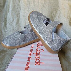 Wee Squeak Silver Sparkle Mary Janes Size 12